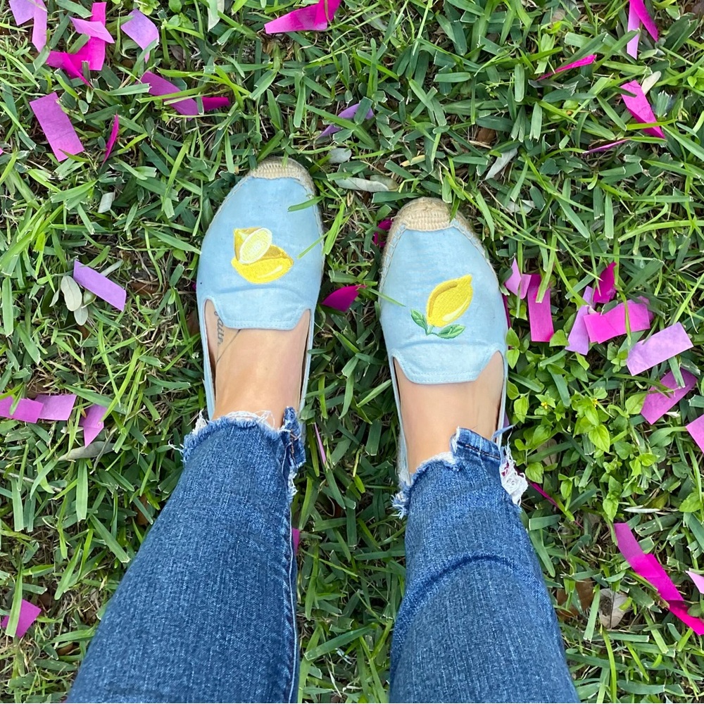 Soludos Lemon Platform Slip On Espadrilles